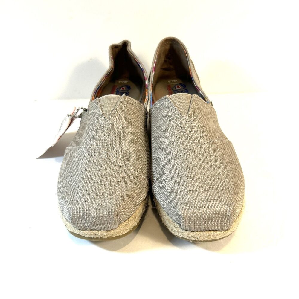 Skechers BOBS Women's Shoes NWT Khaki Canvas Loafer Platform Casual 7.5/7*